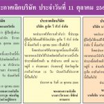 ประกาศเลิกบริษัท ประจำวันที่ 11 ตุลาคม 2560 เลขที่ 014